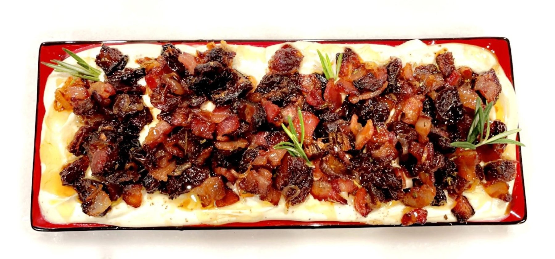 whipped-goat-cheese-with-warm-bacon-and-dates